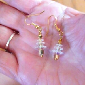 Christmas Tree Crystal‎  Woman's New Handcrafted  Earrings Unique